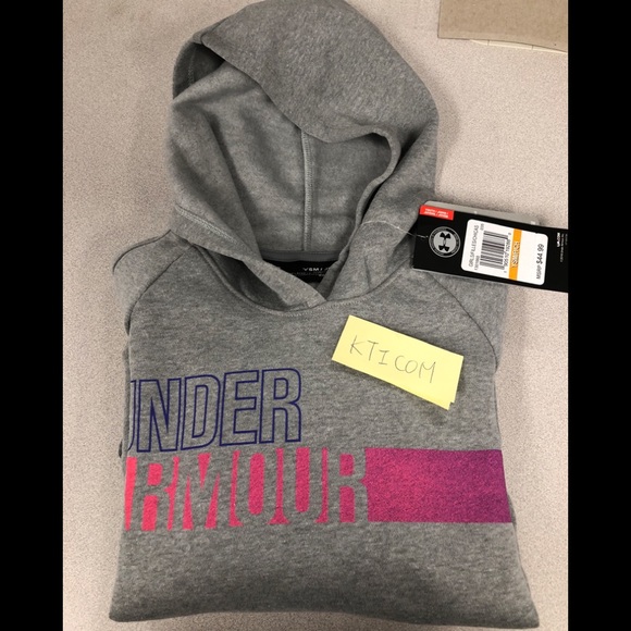 New Under Armour Girls’ Hoodie UA Favorite Fleece - Picture 4 of 7